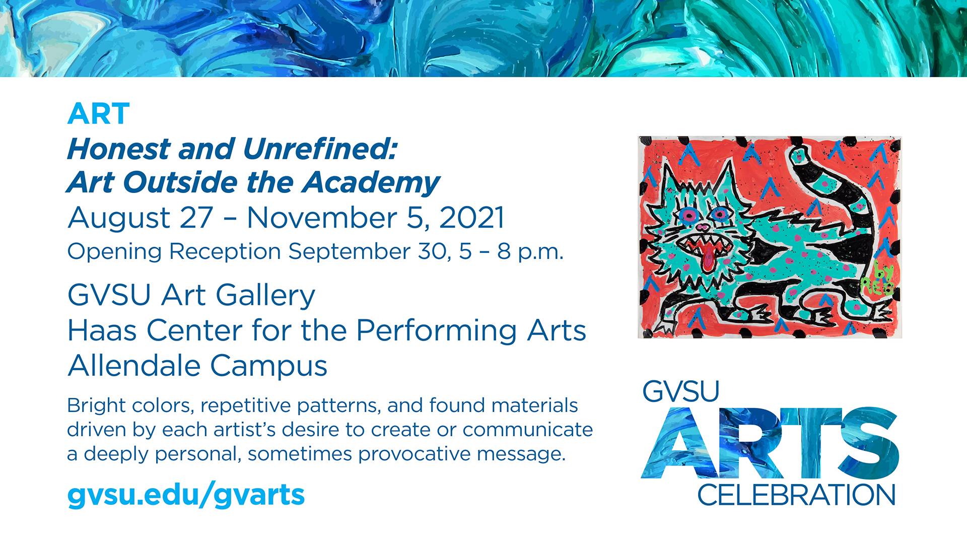 Ad for "Honest and Unrefined: Art Outside the Academy"